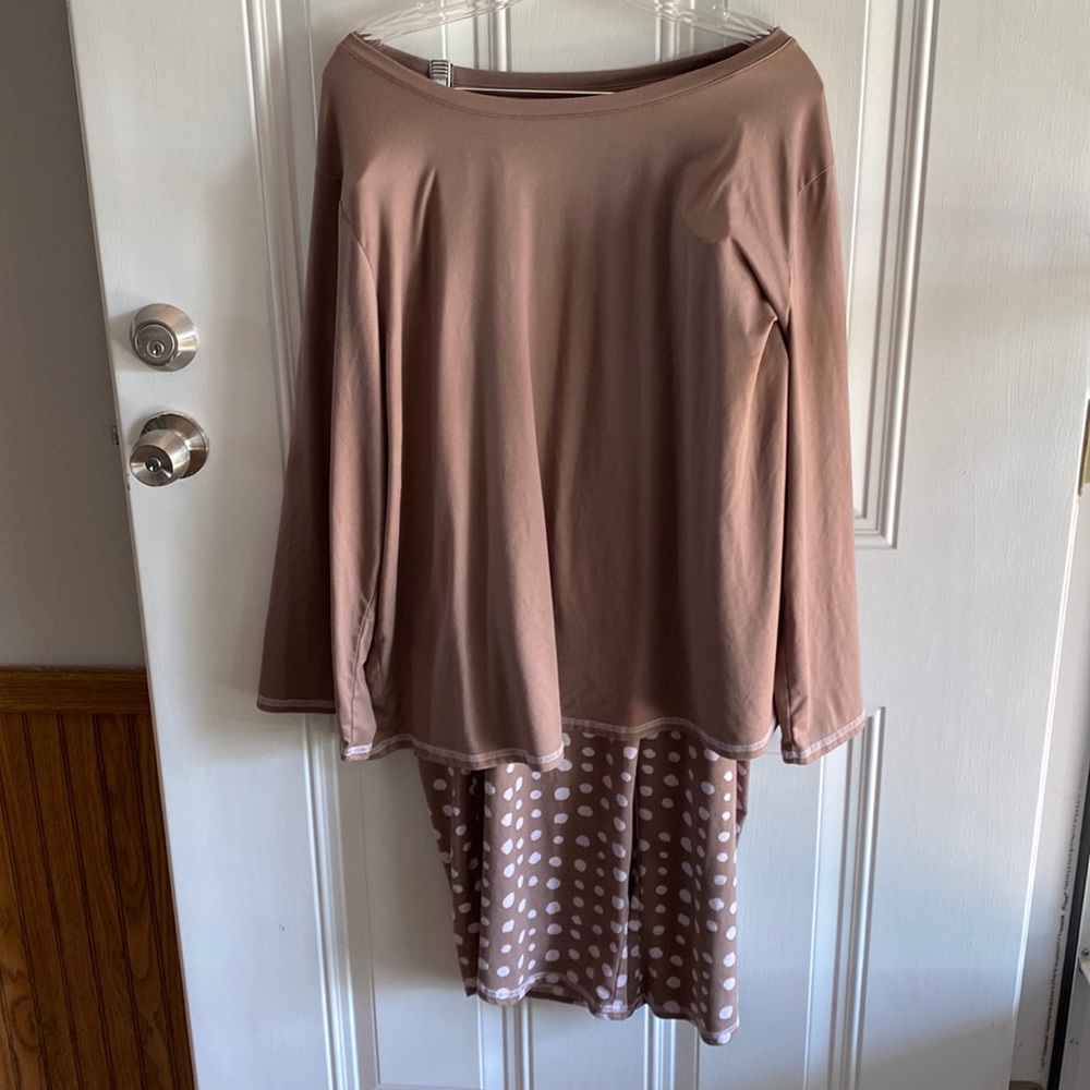 Brown polkadotted, pajamas/lounge set
